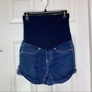 Bella Vida Full Panel Denim Maternity Shorts